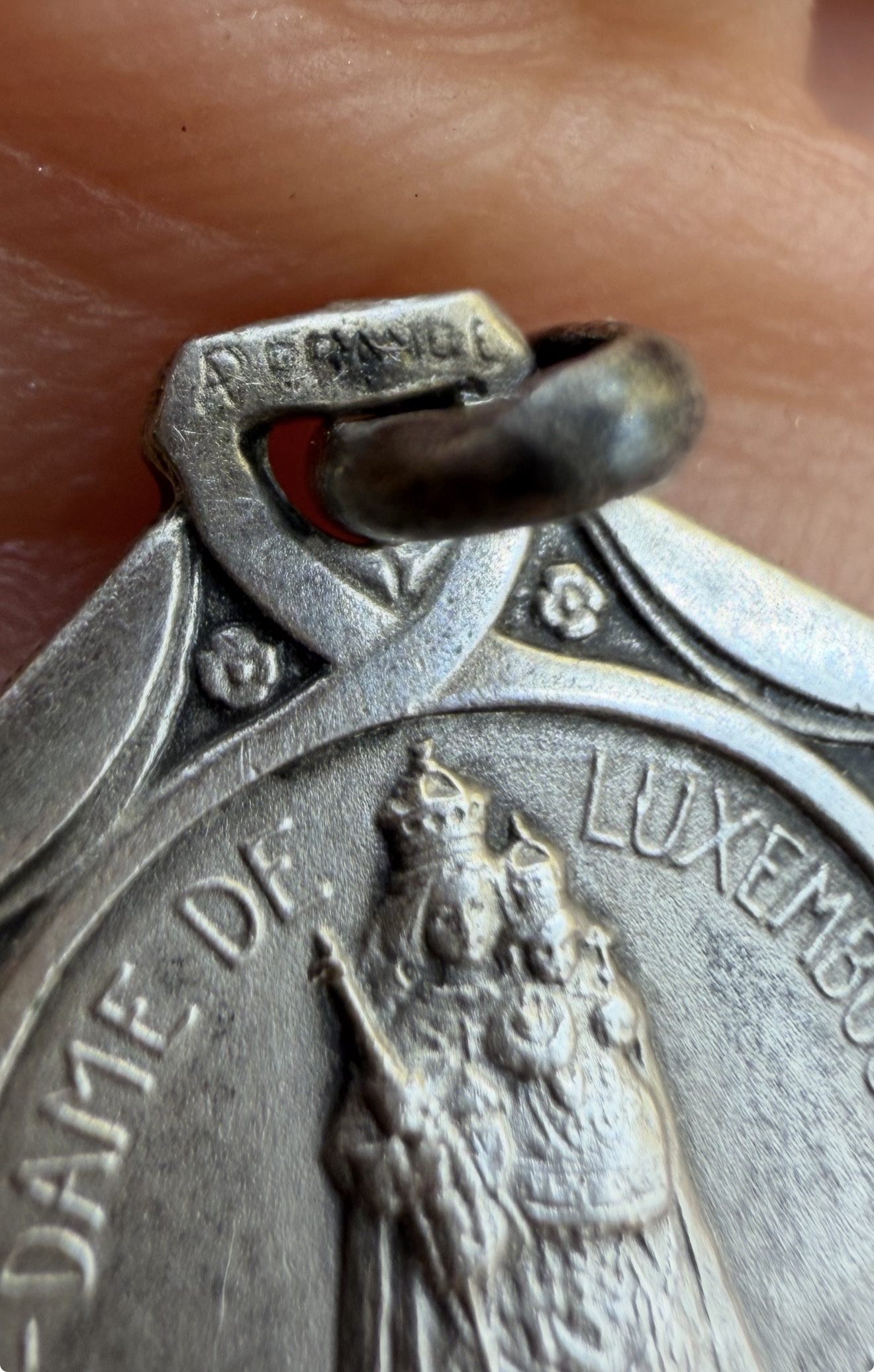 Vintage c.1930s Art Deco Silver St Willibrord Notre Dame Luxembourg Medal 2.29g~220