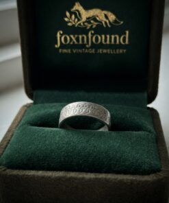 Vintage Silver 925 Wide Band Ring Embossed Circle Pattern UK Size O 3.3g~208