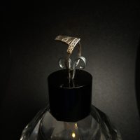 Silver ring with gold plating, size L — 360° view