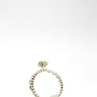 Sterling Silver Hearts Ring with Large Sparkling Cubic Zirconia - Size N — 360° view