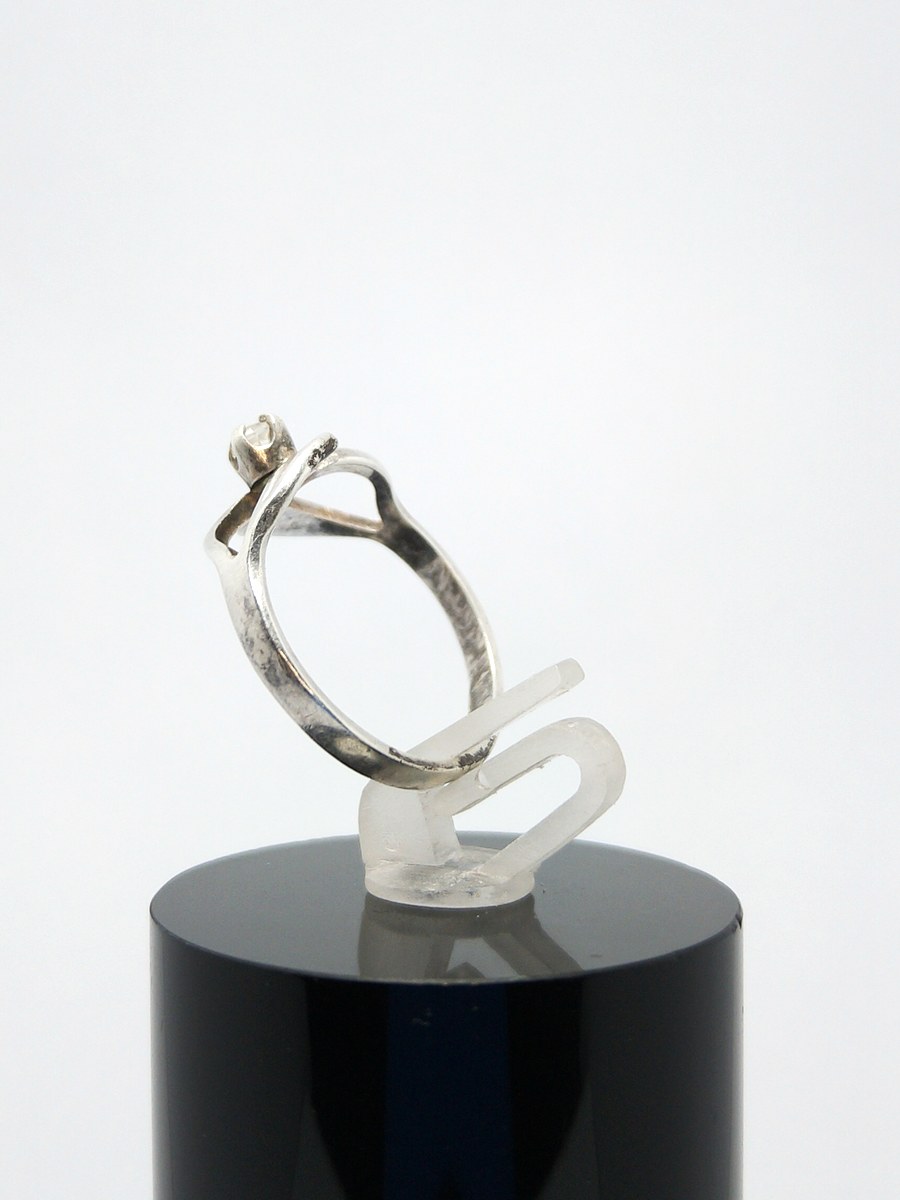 Vintage Soviet sterling silver ring with star size M — 360° view