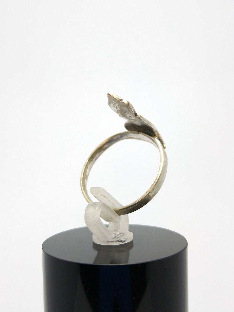 Nickel vintage ring, mid-20th century, Soviet Union, size O — 360° view