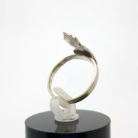 Nickel vintage ring, mid-20th century, Soviet Union, size O — 360° view