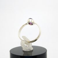 Vintage CRYS Mark Sterling Silver Amethyst Ring -UK Size O — 360° view