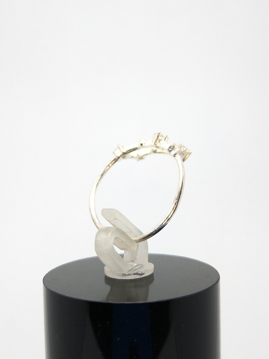 Sterling Silver Zodiac Constellation CZ Ring Uk size P — 360° view