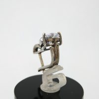 Incredibly beautiful sterling silver earrings with huge CZ — 360° view
