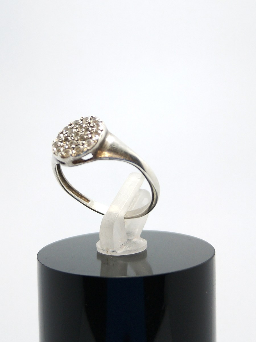 Sterling silver ring round Uk size K — 360° view