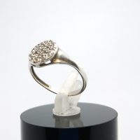 Sterling silver ring round Uk size K — 360° view