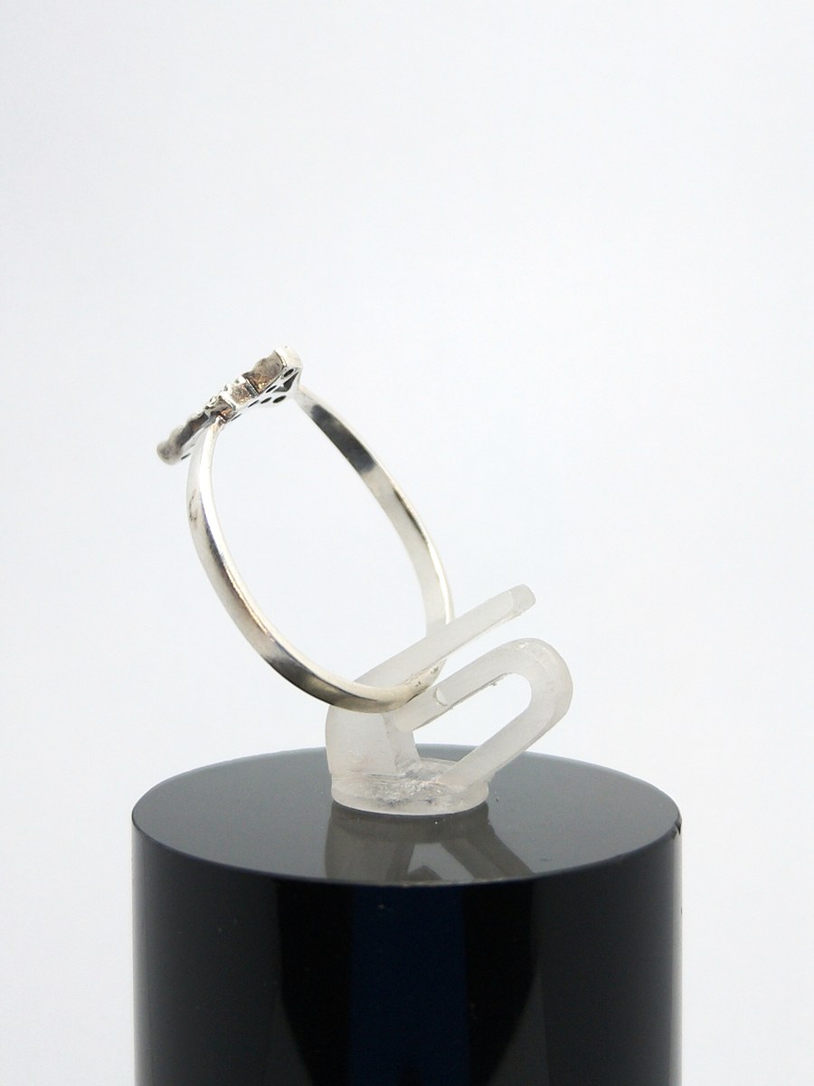 Sterling silver ring cross Uk sizeP — 360° view