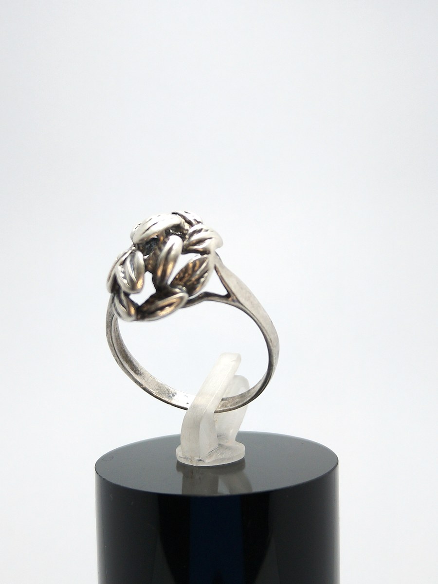 Vintage Soviet Sterling Silver Ring - Size R1/2 — 360° view