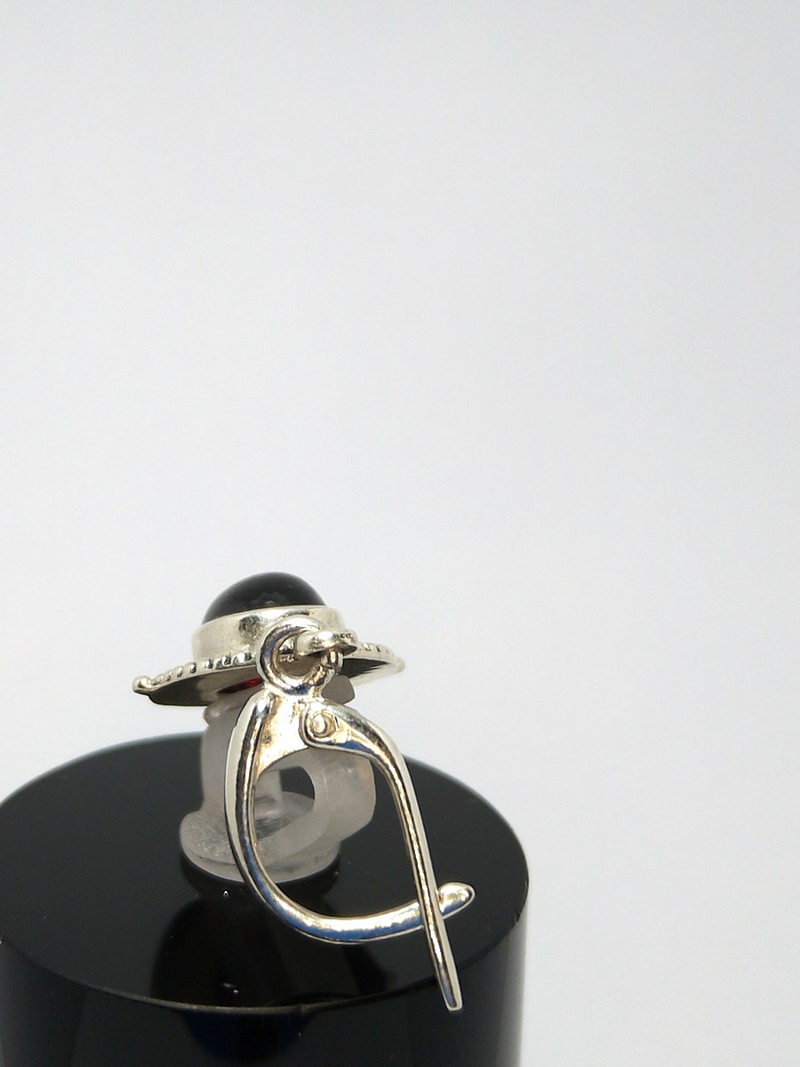 Incredible vintage sterling silver earth natural garnet — 360° view