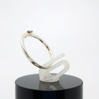 Sterling silver ring with sparkling CZ UK size N — 360° view
