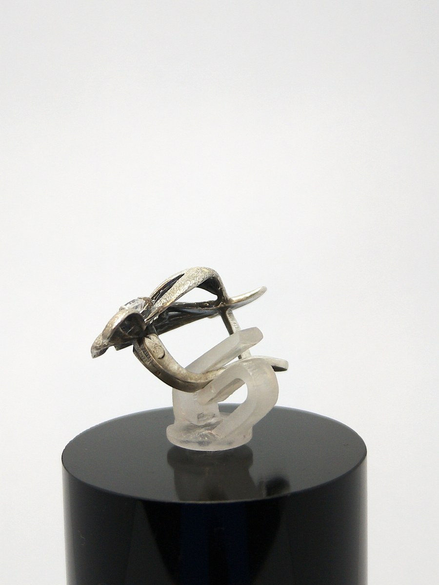 90s Ukraine sterling silver earrings — 360° view