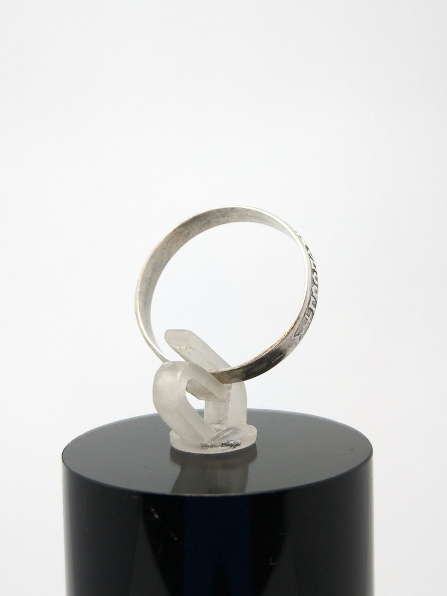 A vintage protective silver ring, size O — 360° view