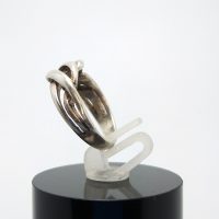 An unusual silver ring, size J — 360° view