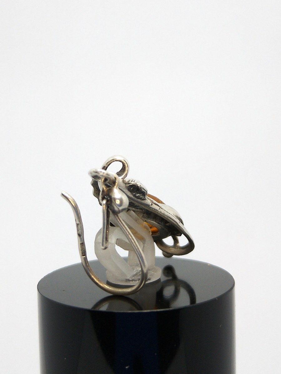 New Sterling silver amber earrings weight 5.73 — 360° view