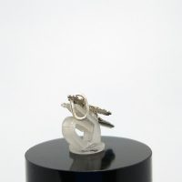 Vintage sterling silver cross “ safe and protect” — 360° view
