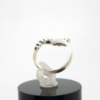Stunning Sterling silver ring Uk size N, sparkling CZ — 360° view