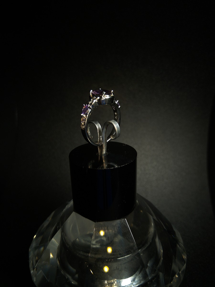 Incredible new amethyst sterling silver ring Uk size N — 360° view