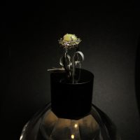925 sterling silver ring with natural beryl and opal, new, size P — 360° view