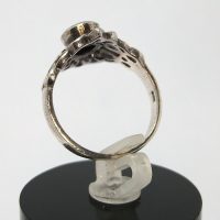 Vintage silver ring with onyx, size N — 360° view