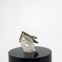 Silver Vintage Protective Cross Charm Pendant — 360° view