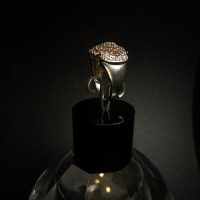 Bold statement ring with multiple citrines, 925 sterling silver, size N — 360° view