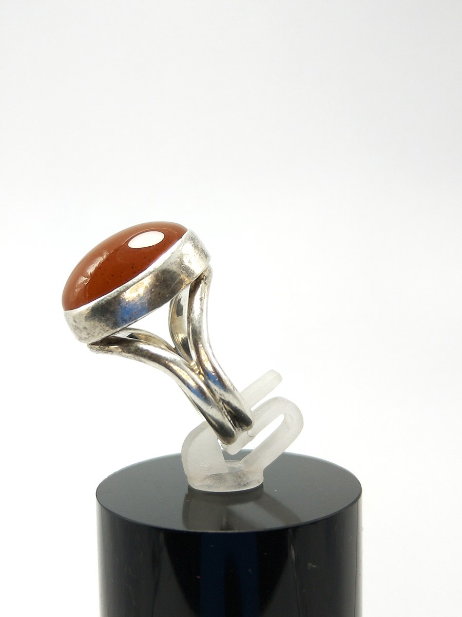 Natural Brown Agate Ring 925 Sterling Silver Ring Uk K — 360° view