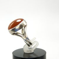 Natural Brown Agate Ring 925 Sterling Silver Ring Uk K — 360° view
