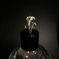 925 Sterling Silver Ring with Emerald Sapphire Moonstone Peridot, UK Size N, Dainty Gemstone Ring — 360° view